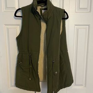 Green Fur Lined Vest